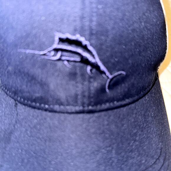 Tommy Bahama One Size Navy White Embroidered Mesh Back Unisex Ball Cap - Picture 2 of 5